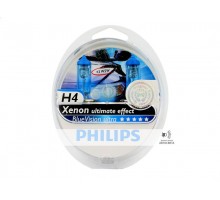 Галогеновая лампа Philips H4 BlueVision Ultra 4000К набор